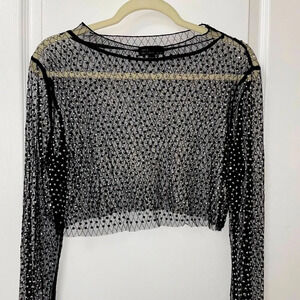 HONEY Kylie Long Sleeve Embellished Crop Top